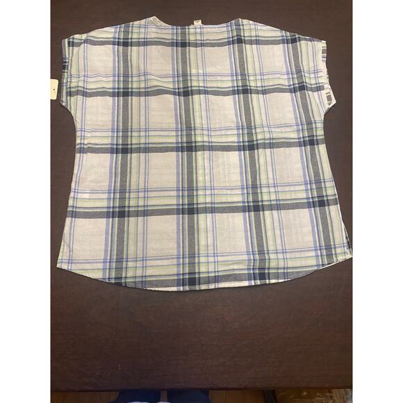 NWT Canyon Guide Outfitters 100% Cotton Button Front Plaid Top (L) Hiking Gorp - Picture 2 of 8
